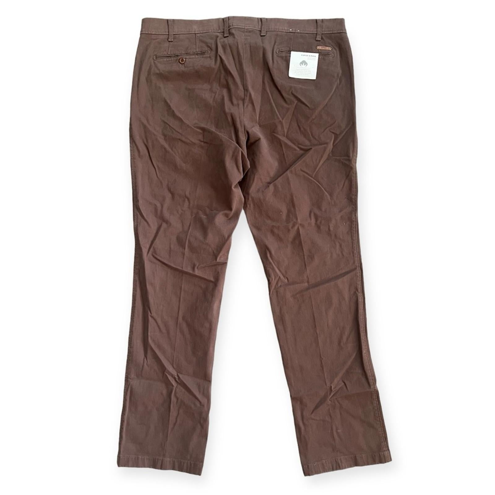 BROWN Kapok & Pima Luxury Chino Pants, Size 42/34 New w/Tag $185