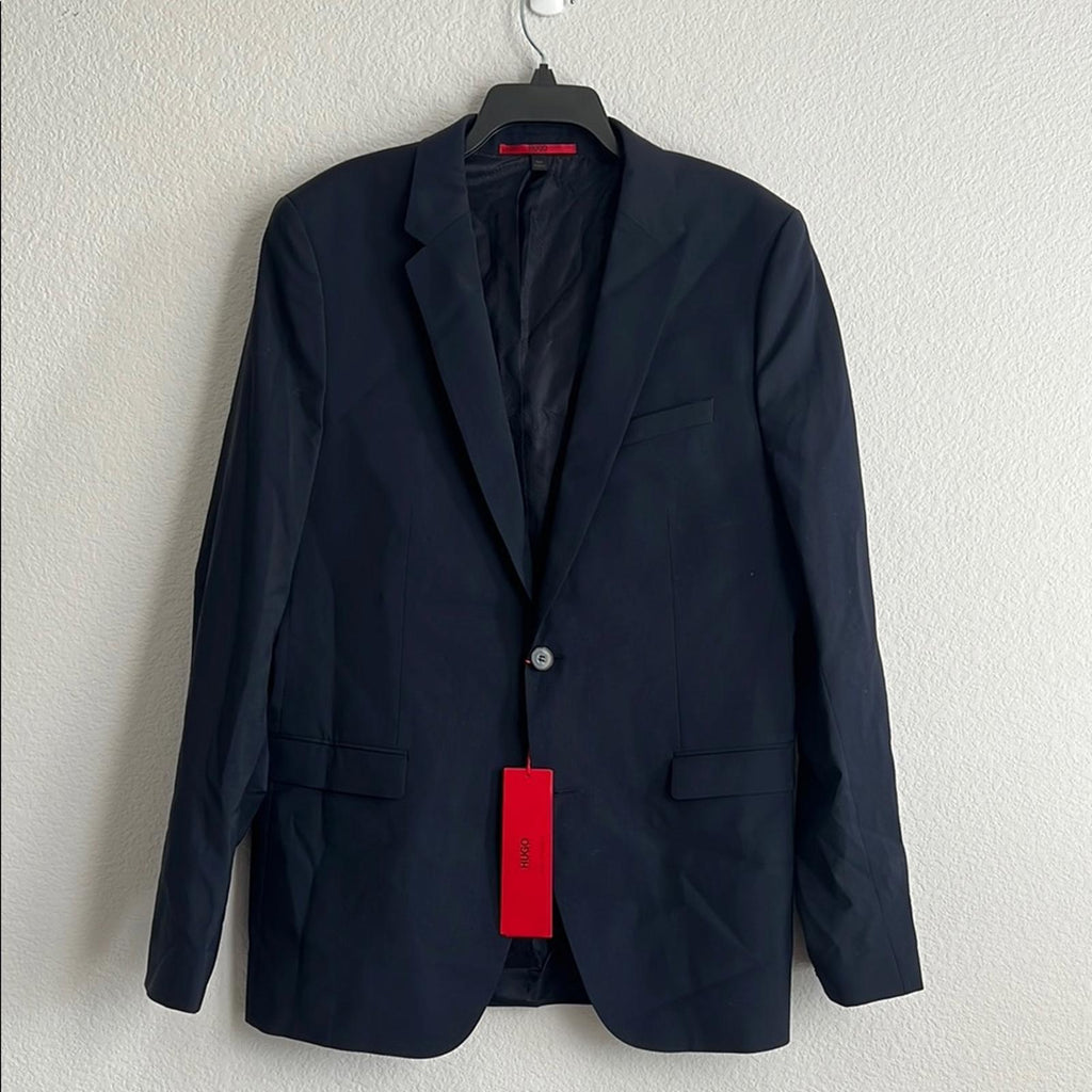 HUGO Aldons Blue Basic Suit Slim Fit Jacket, Size 44 L NEW w/Tag $398