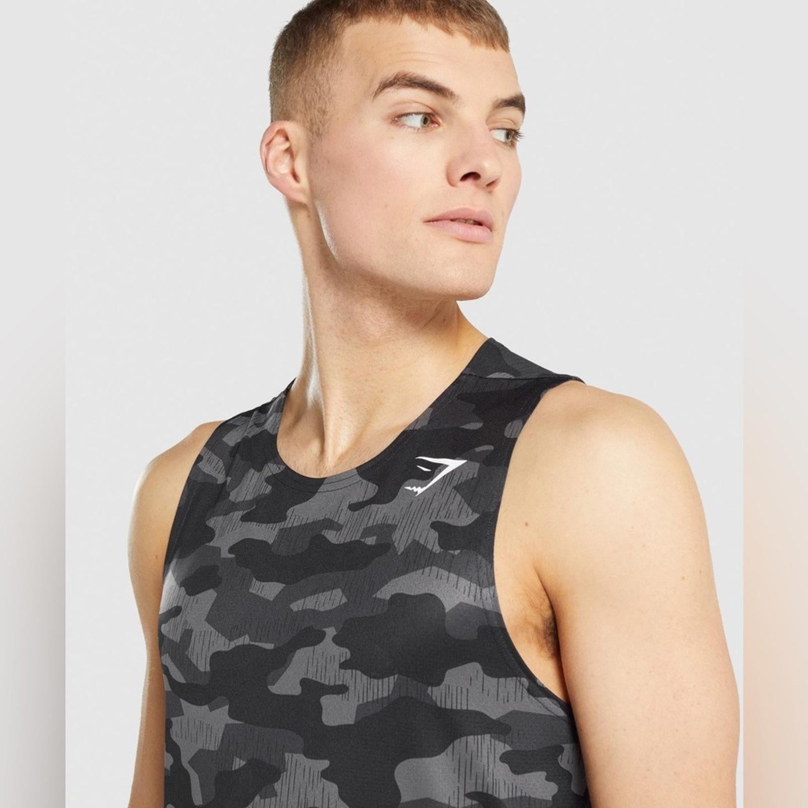 Gymshark Men’s Arrival Tank Top, Slim Fit in Grey & Black, Size S, New w/Tag