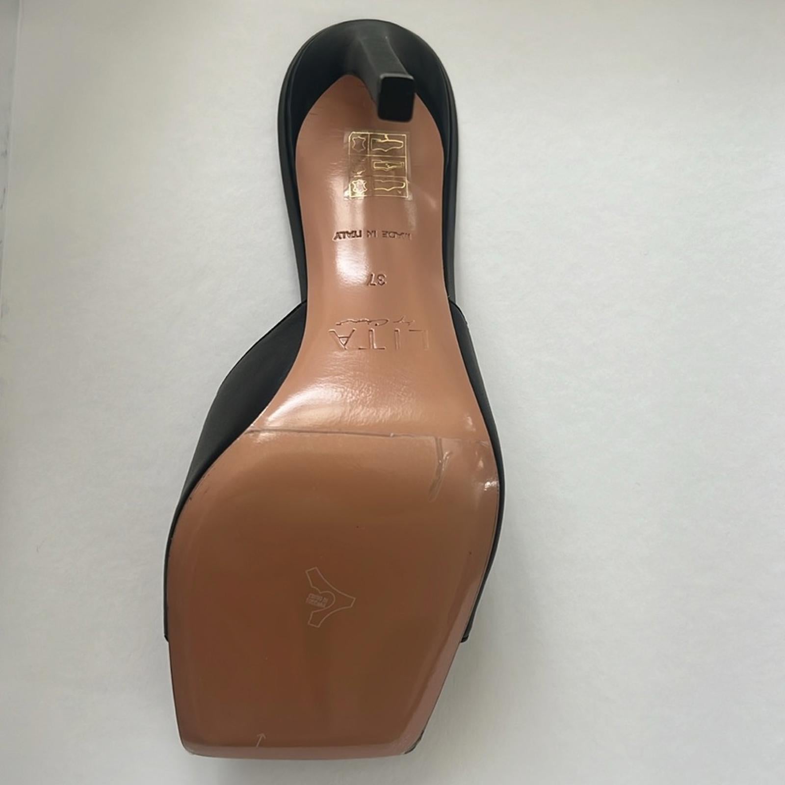 LITA by Ciara Black Solid Square Toe Slide Sandals, L1028-11 Size 37 New in Box