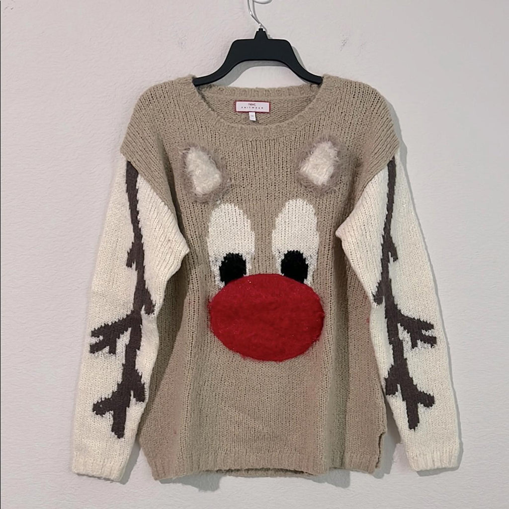 Next Reindeer Rudolf Crew-Neck Sweater, Size UK 14/US 10