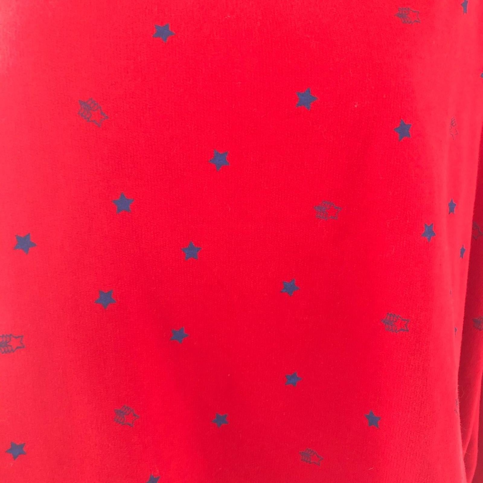 Earl Jeans Star Print Crewneck Sweatshirt, Red & Blue Patriotic Size L New w/Tag