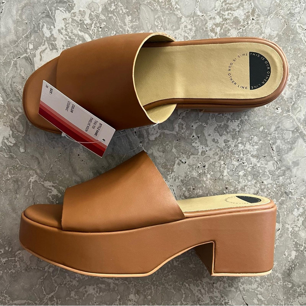 Twelve Noon Platform Sandals in Cognac, Size EU 38, EU 41 New in Box