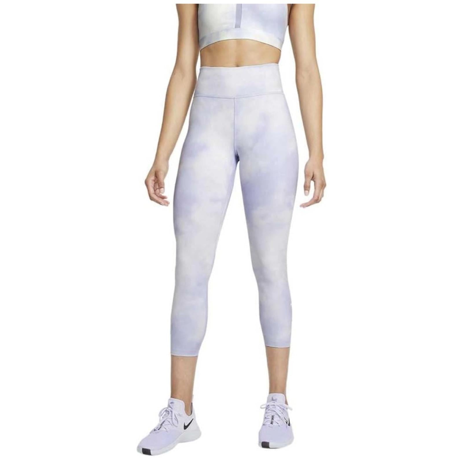 Nike One Icon Clash Mid-Rise Crop Leggings, Size XS (Thistle/White) NWT
