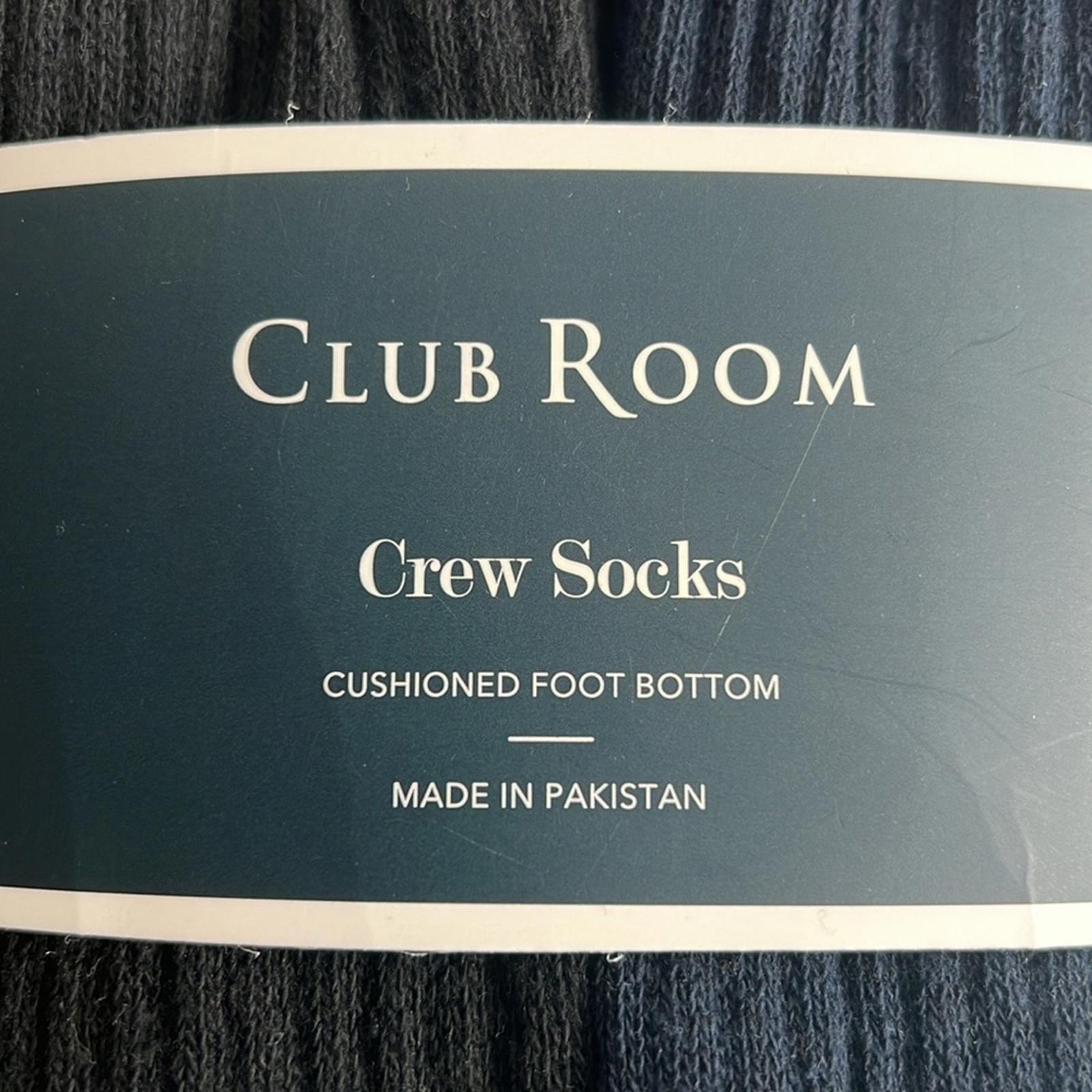8-Pairs Club Room Black & Navy Crew Socks, Cushioned Size 10-13 New w/Tag
