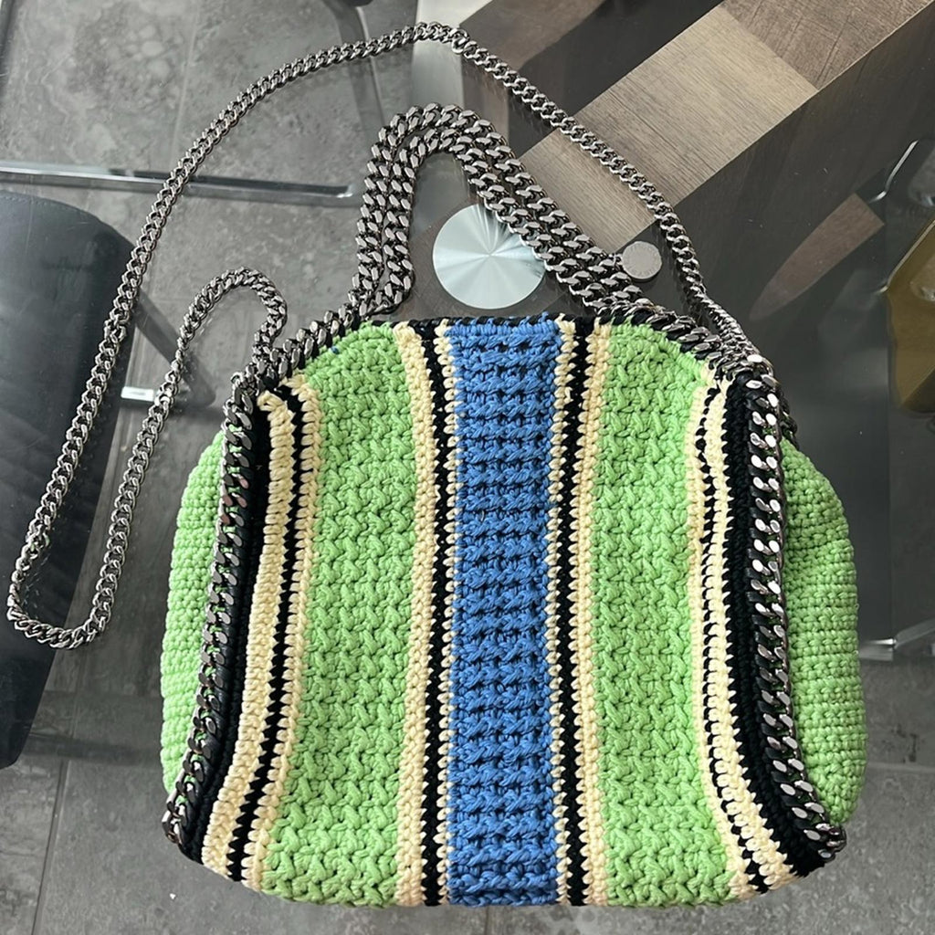 Stella McCartney ‘Falabella' Crochet Tote Bag in Green Blue Multi NEW (SOLD OUT)