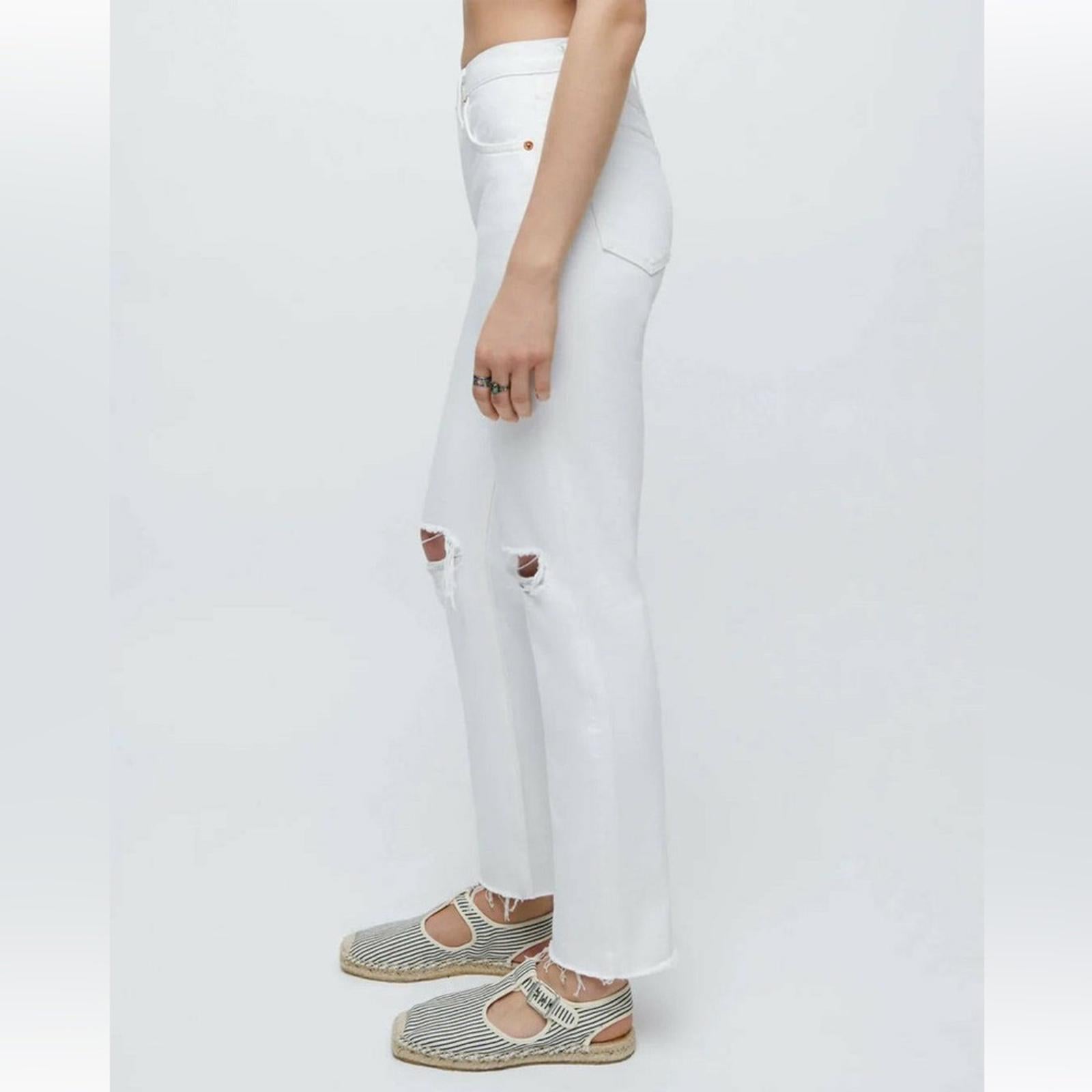 RE/DONE 70s Stove Pipe White Destroyed Jeans, Size 31 Retail $295 - NWT