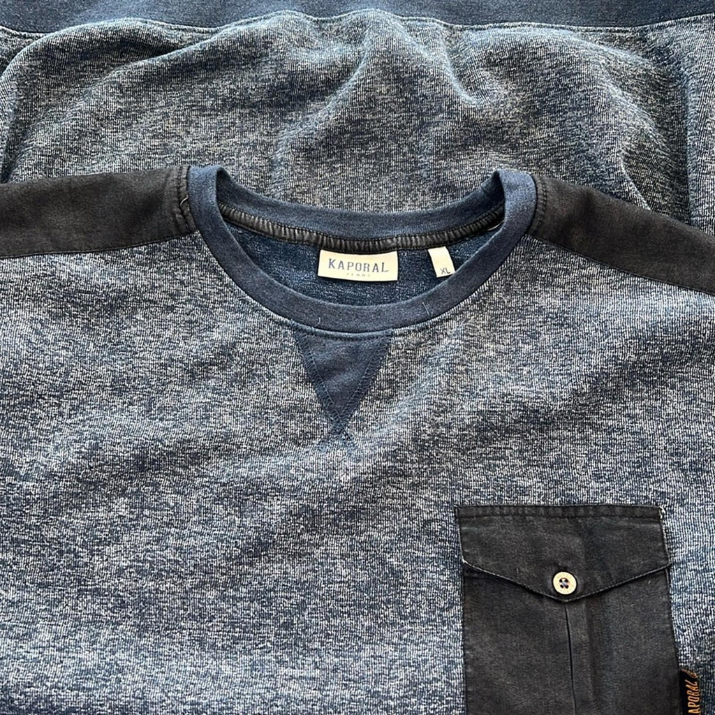 Kaporal Flecked Round Neck Sweater w/Pocket & Side Zippers Size XL EXCELLENT!