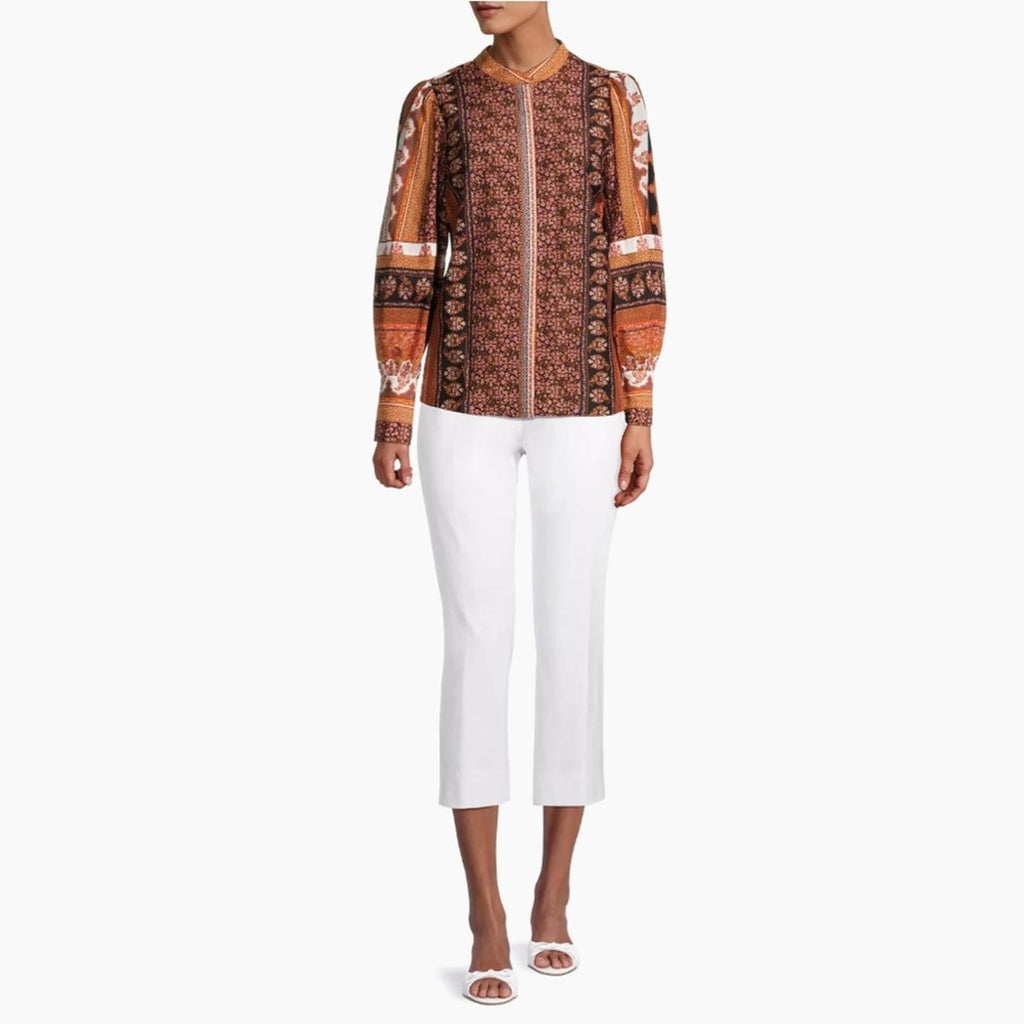 NWT Kobi Halperin Amy Printed Silk Blouse, Size L New w/Tag Retail $398 SOLD OUT