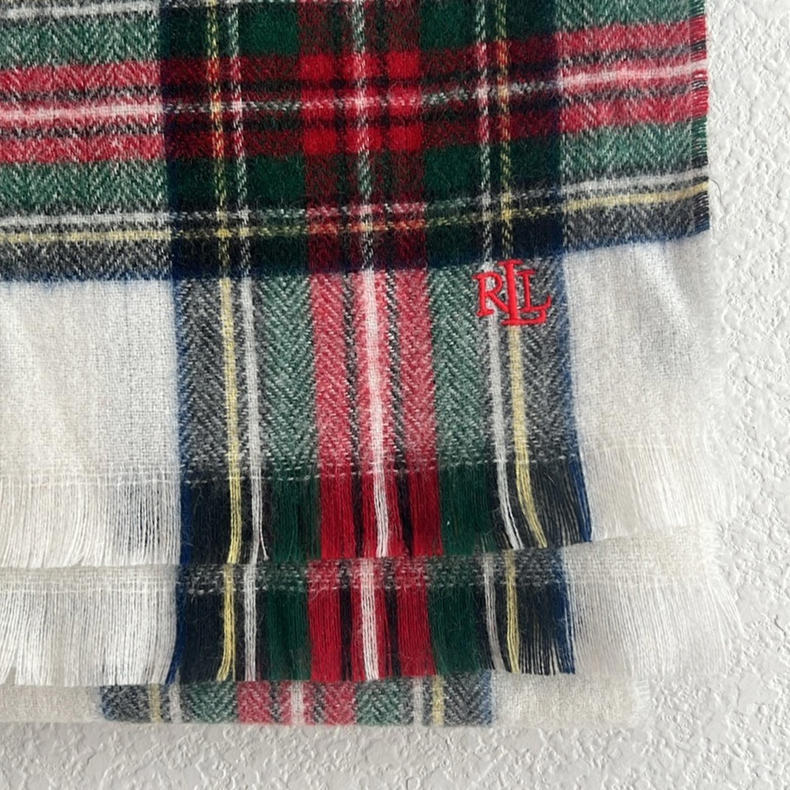 Ralph Lauren Plaid Wool Blend Scarf 193cm X 66cm, NEW