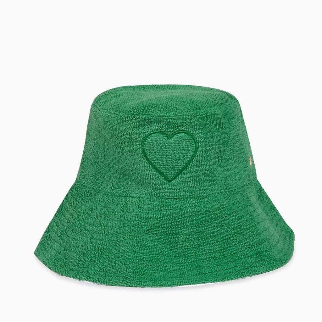 Jocelyn Palm Springs French Terry Bucket Hat, Green New w/Tag Retail $85
