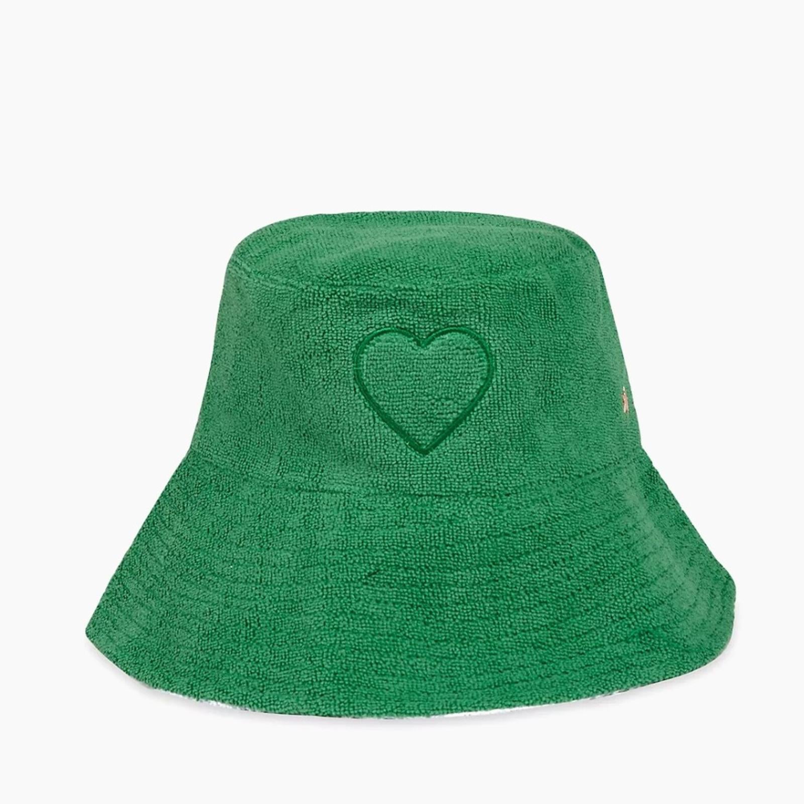 Jocelyn Palm Springs French Terry Bucket Hat, Green New w/Tag Retail $85