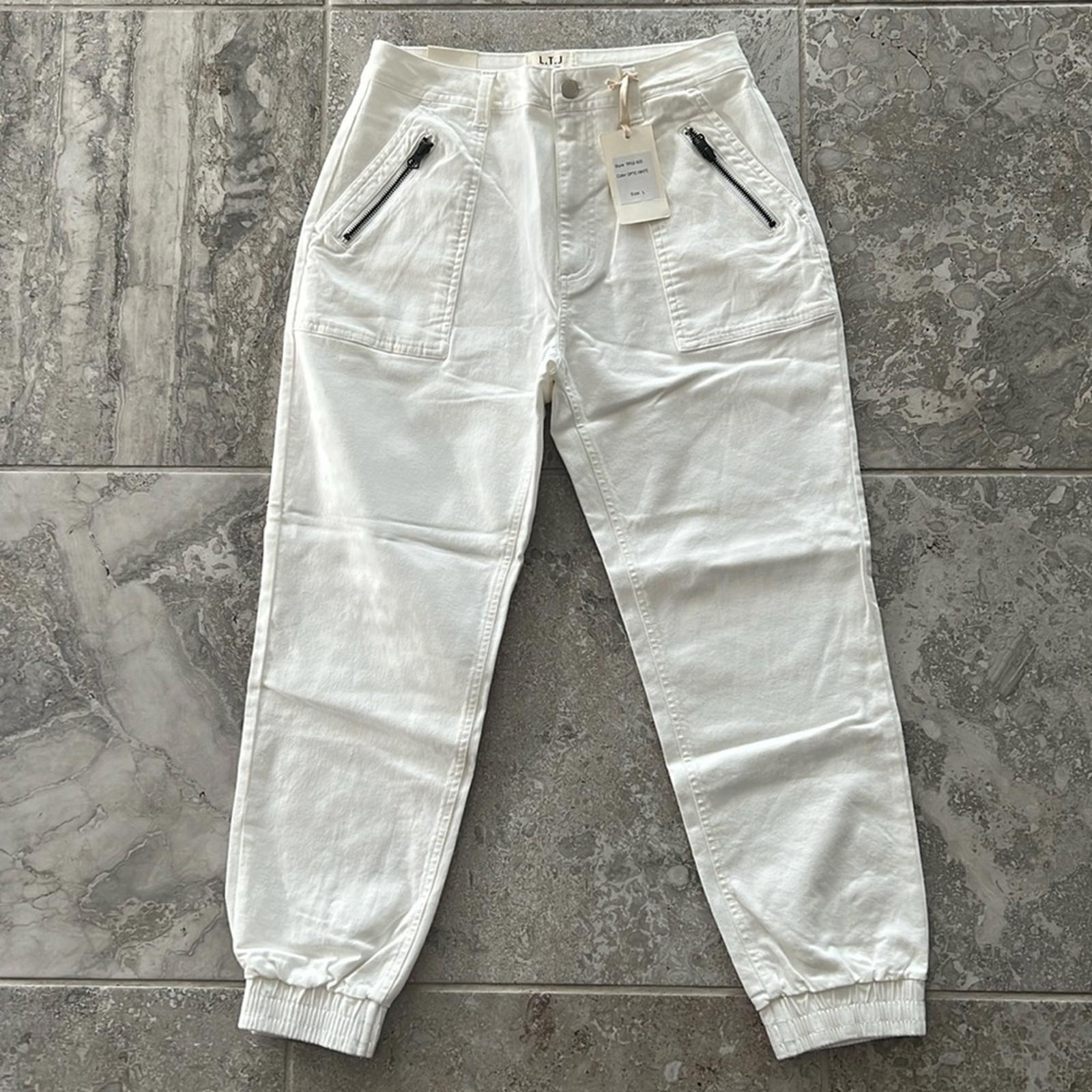 L.T.J Letter to Juliet Zip Pocket Ankle Jeans in Optic White, Size L New w/Tag