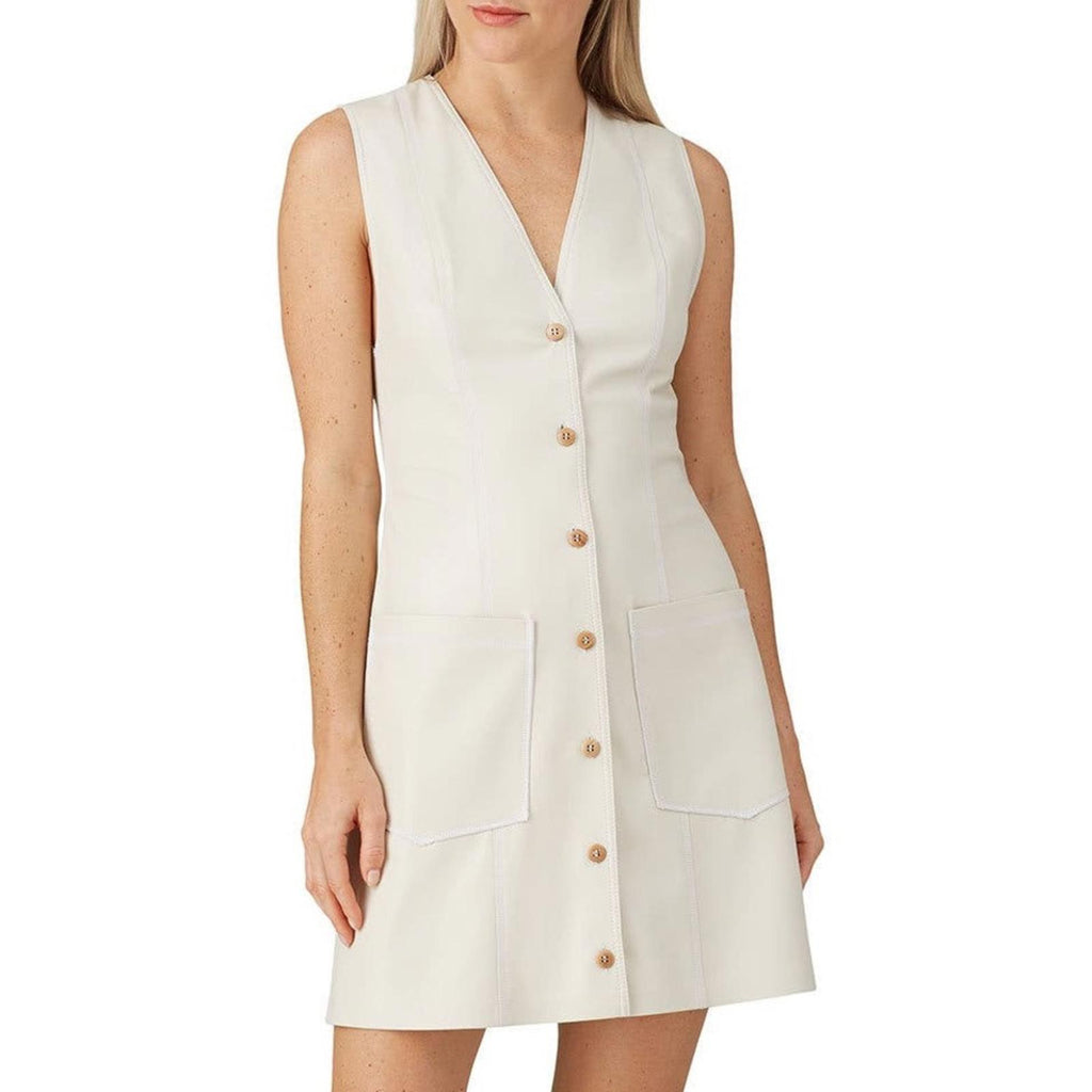 Nanushka Menphi Vegan Leather Buttoned Mini Dress, Size S, EXCELLENT Retail $495