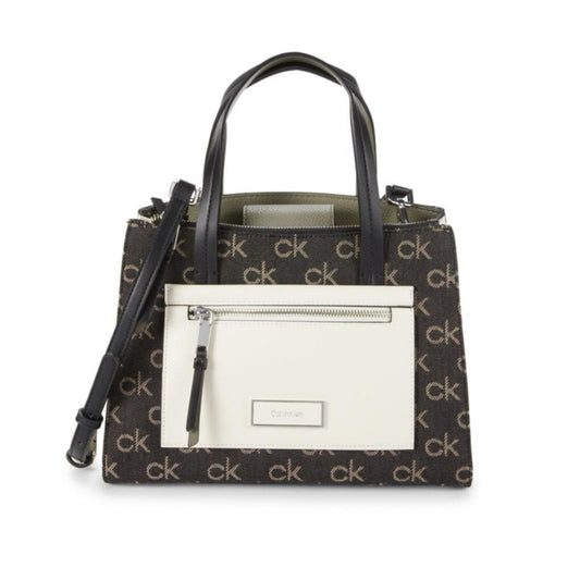 CalvinKlein Hadley Signature Colorblocked Adjustable Crossbody Satchel w/DustBag