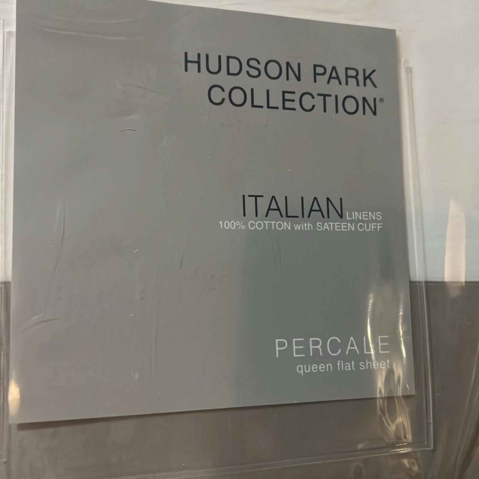 Hudson Park Collection Italian Cuff Flat Sheet, NWT, Queen