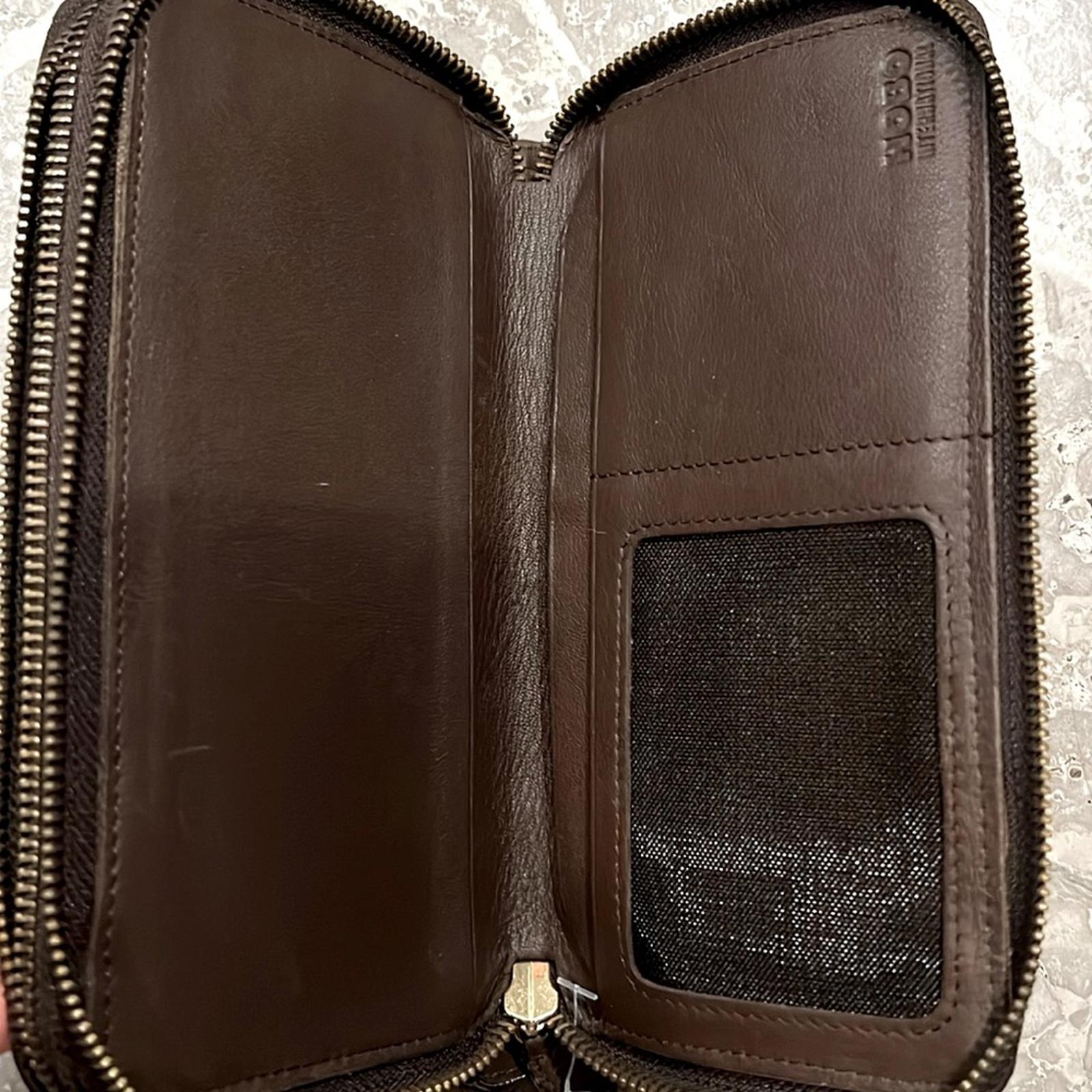 HOBO Double Zip-Around Wallet in Brown