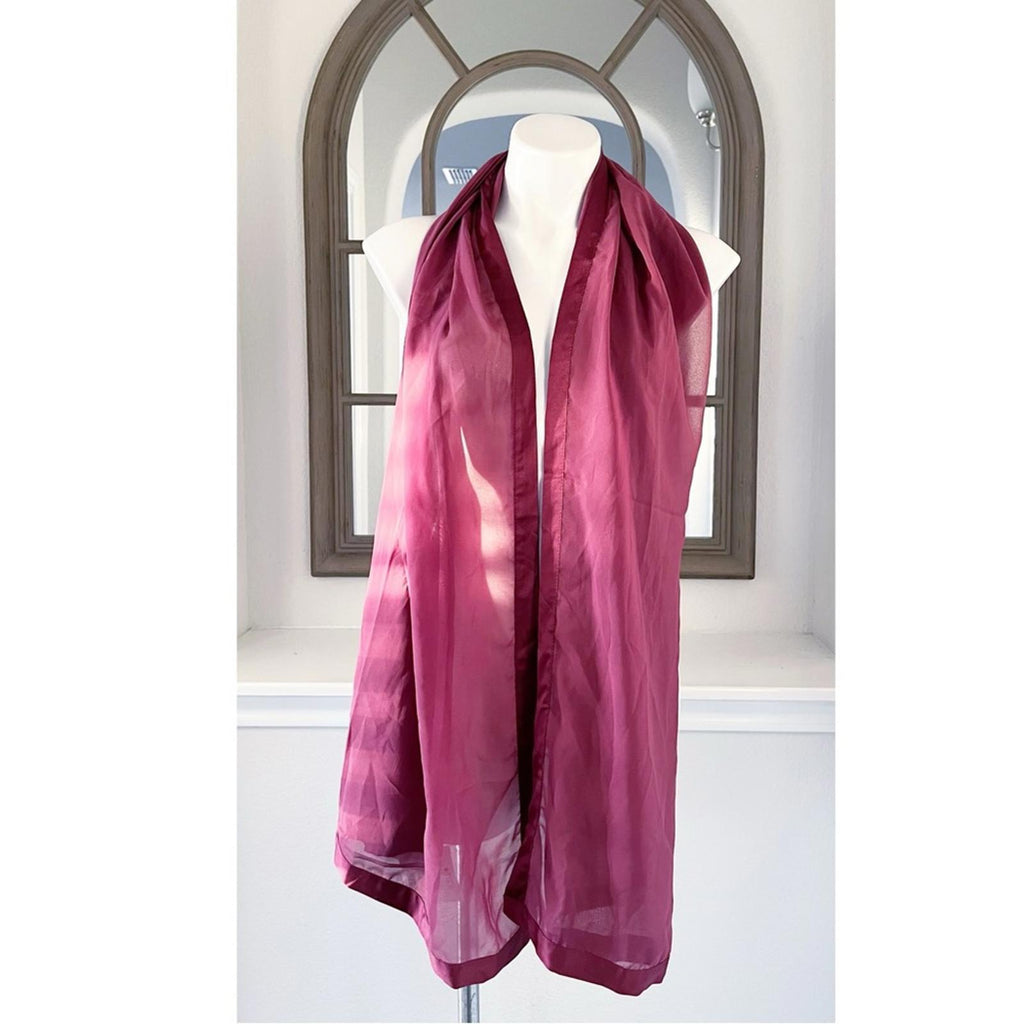 NWT Calvin Klein Satin Trim Evening Wrap, Burgundy
