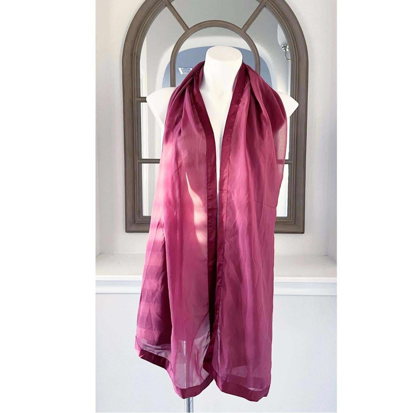 NWT Calvin Klein Satin Trim Evening Wrap, Burgundy