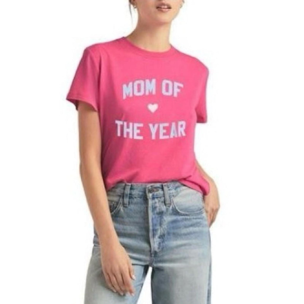 Favorite Daughter “Mom Of The Year” Crewneck T-Shirt in Pink, Size XS, NEW