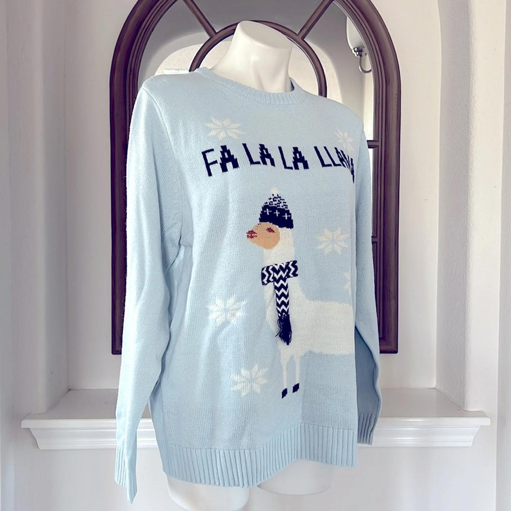 Avenue “Fa La La Llama” Crewneck Holiday Sweater Pullover Size Large EXCELLENT!
