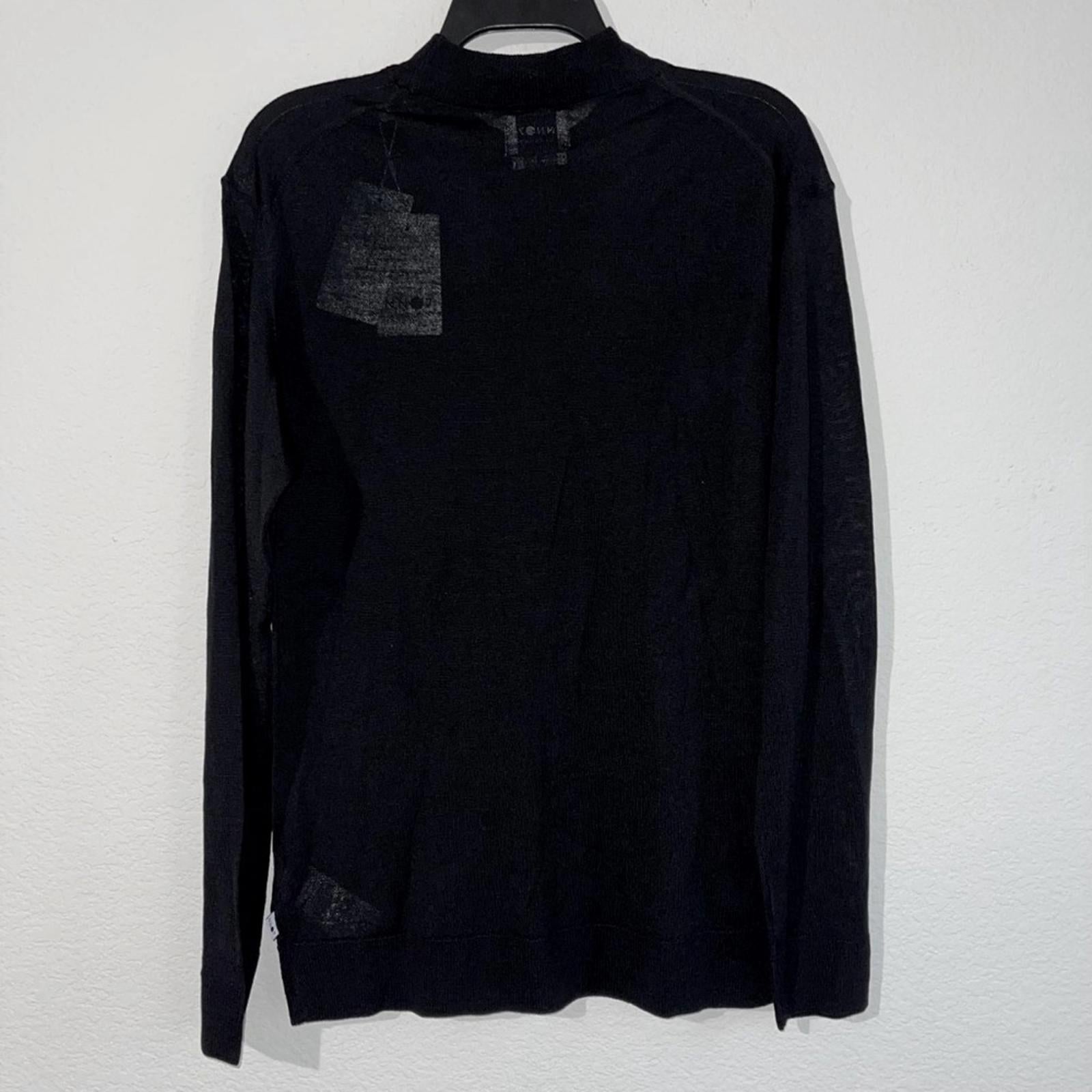NN07 Harry Mock Neck Sweater in Black, Size S NEW w/Tag $185