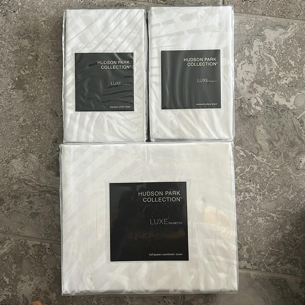 3-Pc Hudson Park Collection Palmetto Cotton Silk Duvet + 2Shams, Queen NWT $875