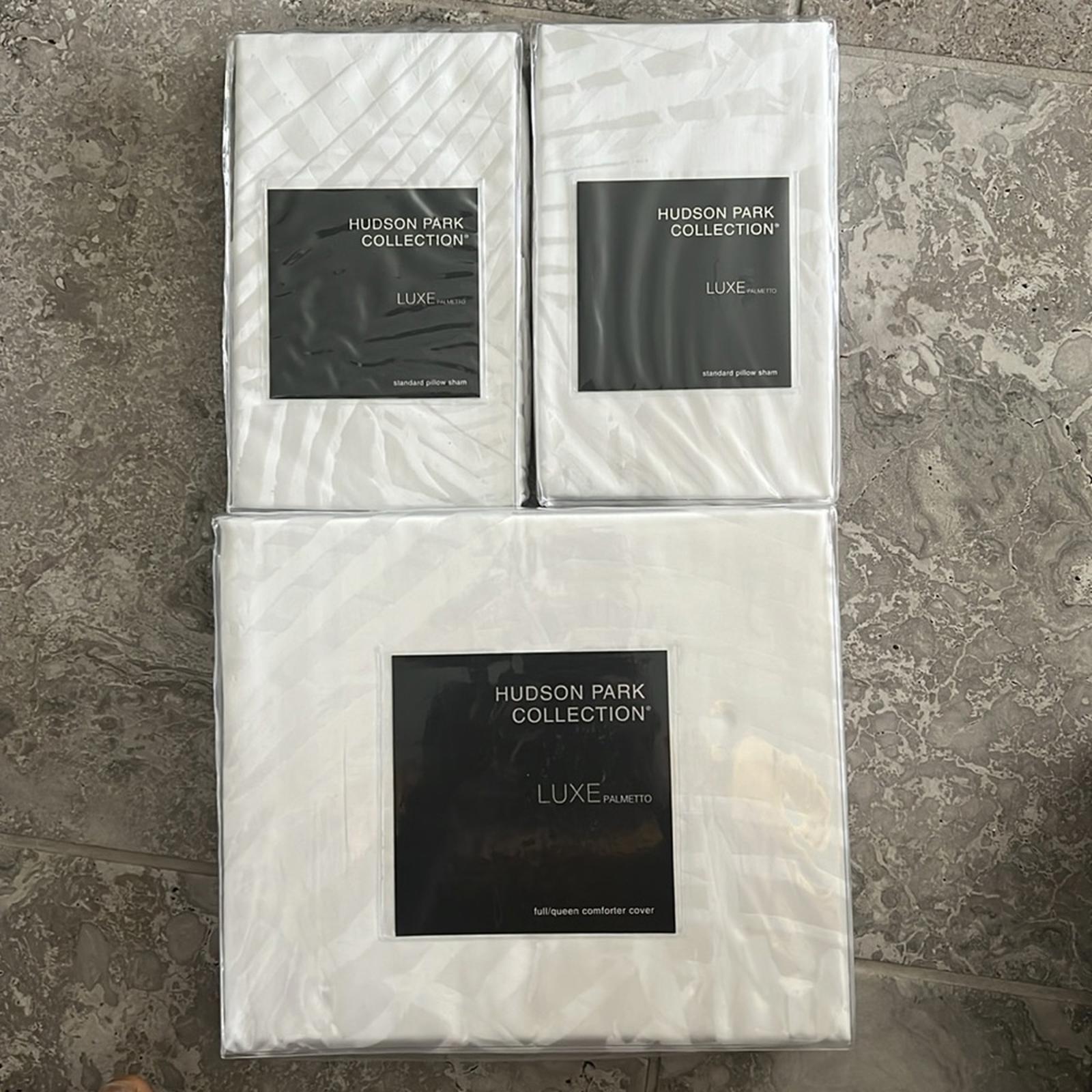 3-Pc Hudson Park Collection Palmetto Cotton Silk Duvet + 2Shams, Queen NWT $875