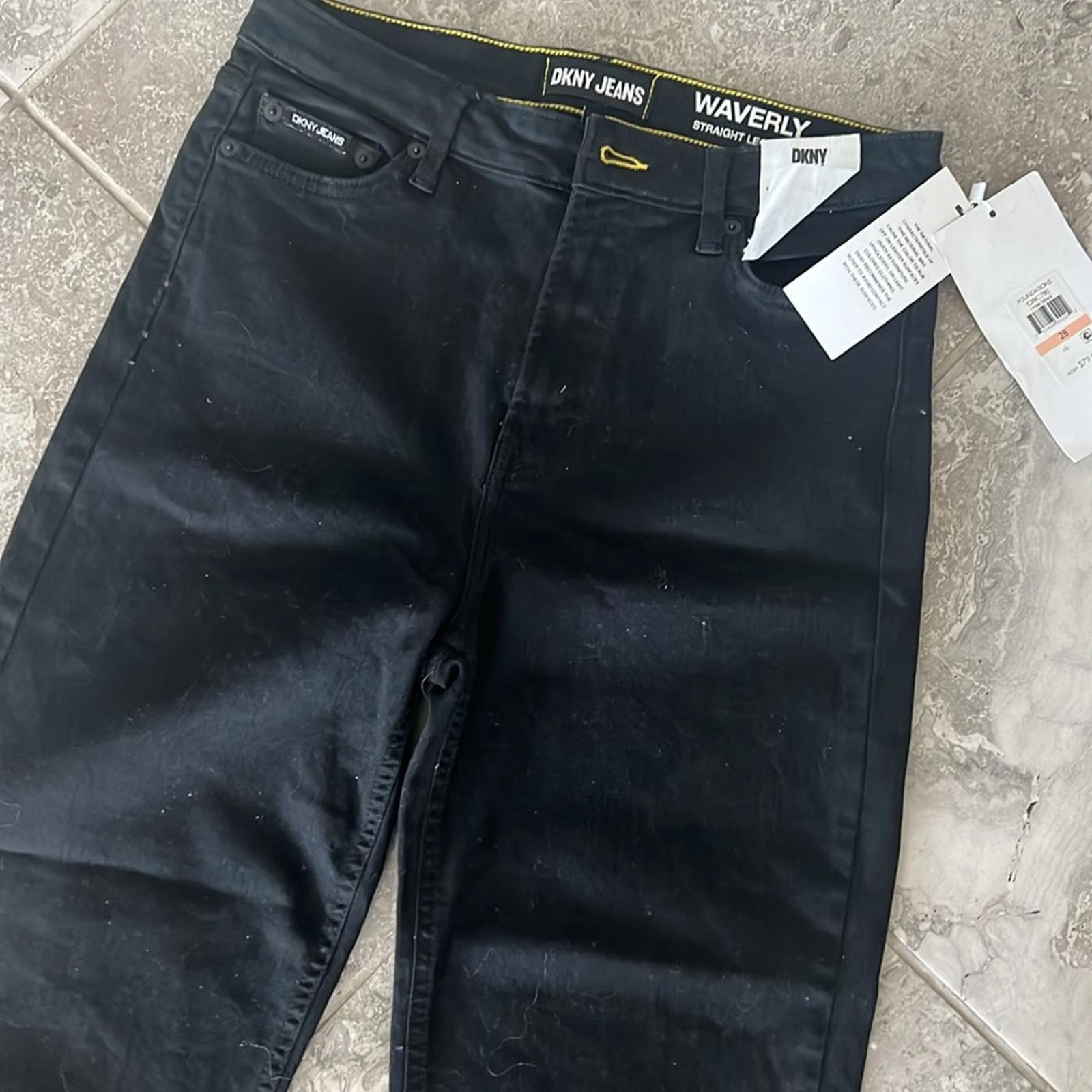 DKNY JEANS Waverly Straight-Leg Jeans, Rinse Black Size 28/6 New w/Tag