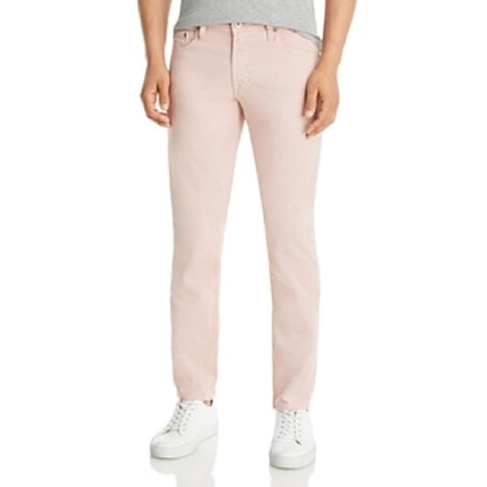 AG Sueded Sateen Tellis 34" Slim Fit Twill Stretch Pants in Pink, Size 29x34 NWT