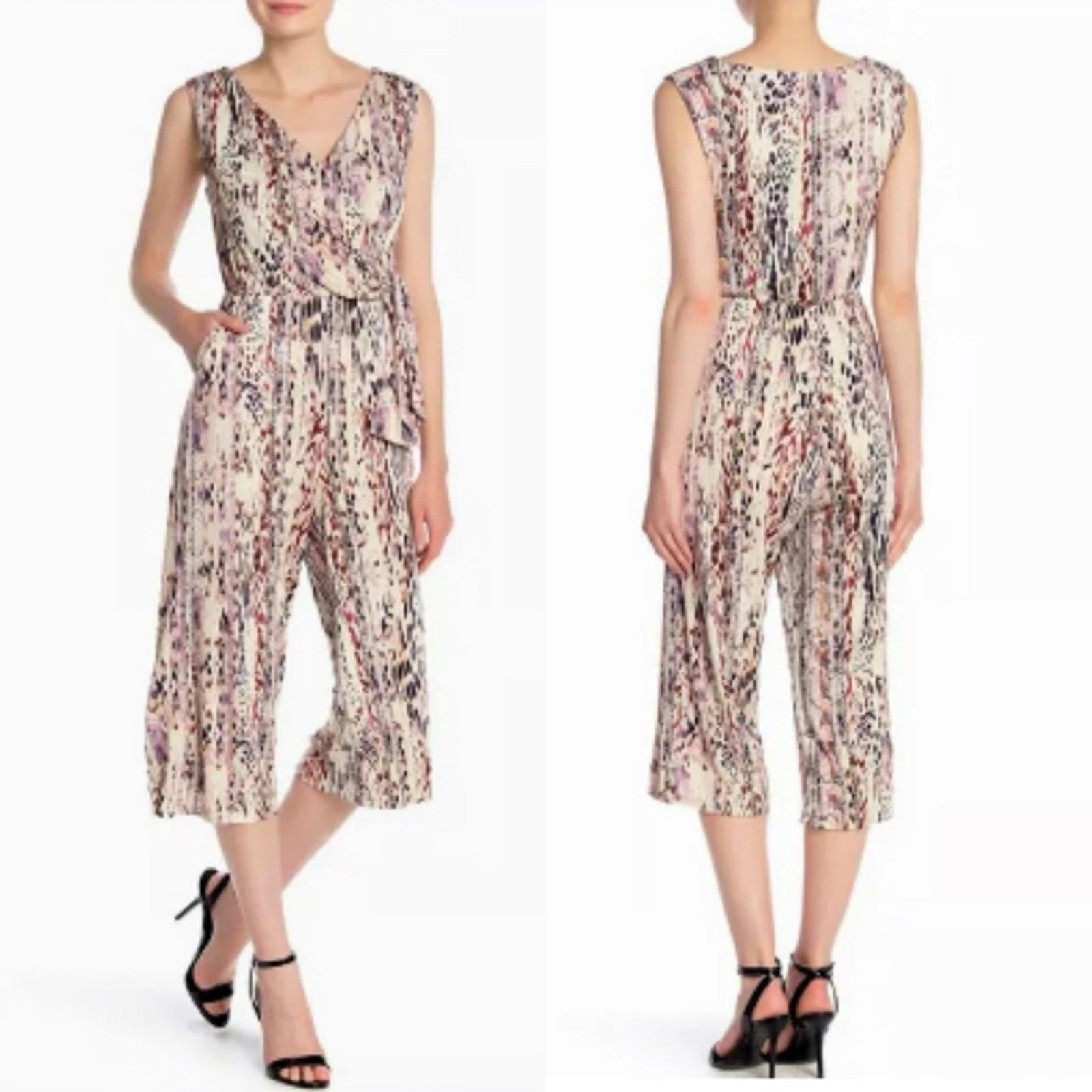 Tahari Sleeveless Jumpsuit w/Stretch Snakeskin Print, Size XXL New w/Tag $138