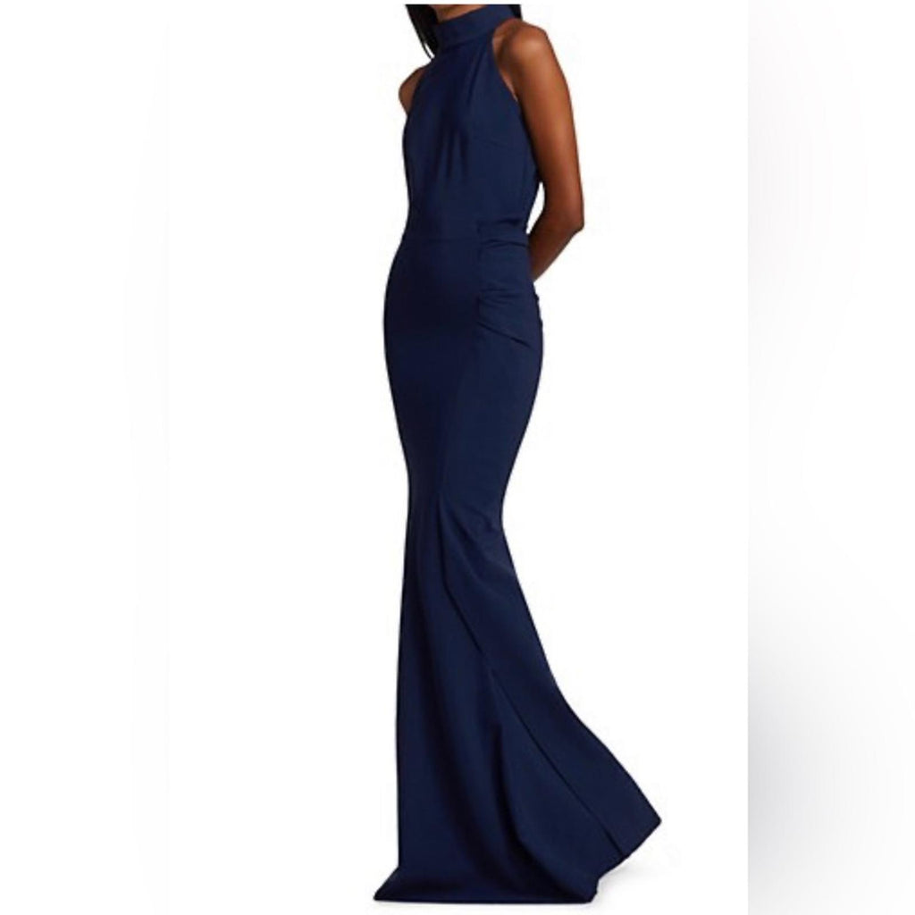 Chiara Boni La Petite Robe Gudrum Halter Ruffle Gown (Made in Italy) Size 16 NEW
