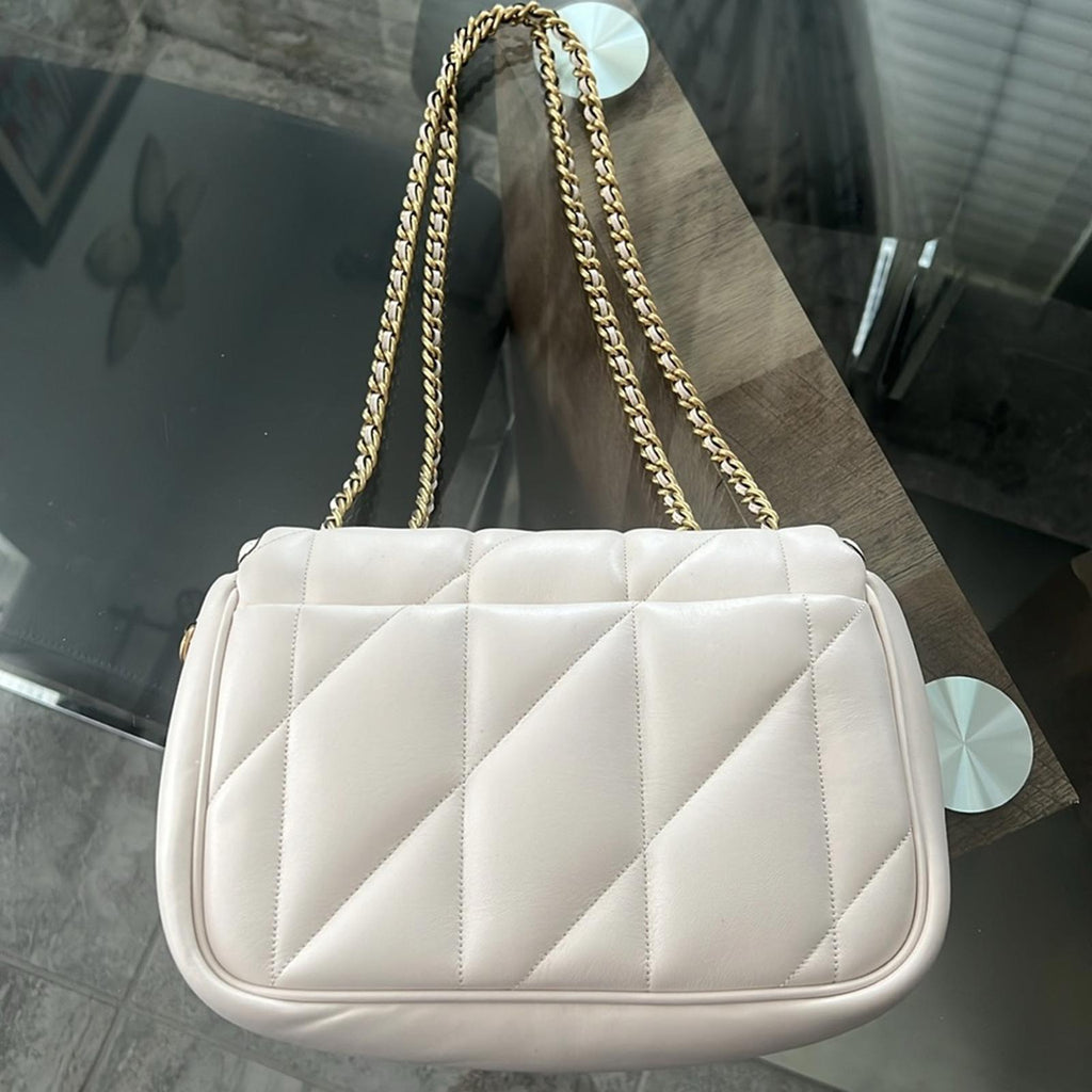 Coach Quilted Pillow Madison Shoulder Bag in Chalk/White