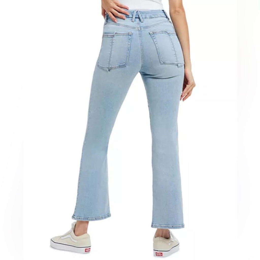 Good American GLC High Rise Mini Bootcut Jeans in Indigo, NWT, Size 16
