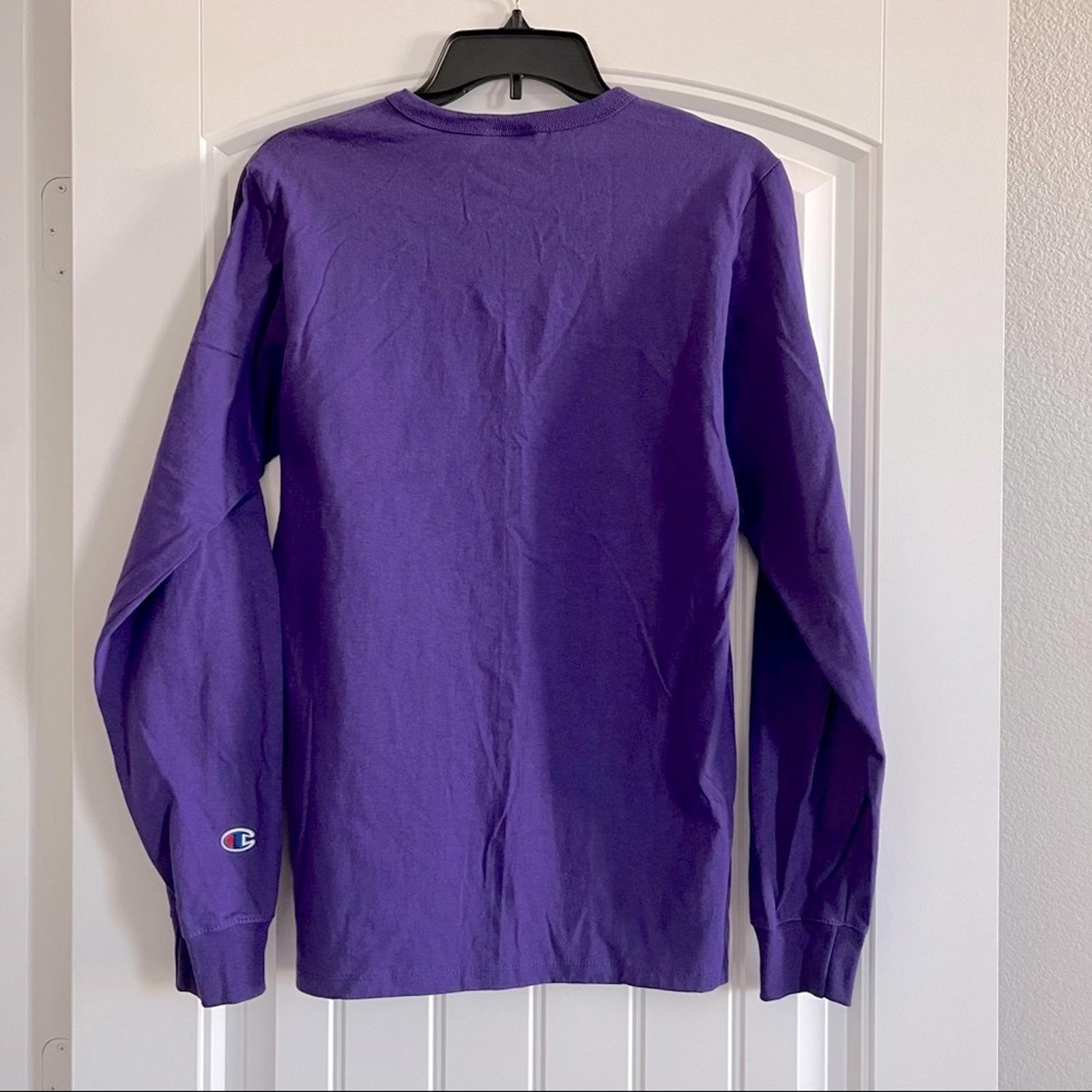 Champion Cotton Long Sleeve Crewneck Tee, Purple Size S New w/o Tag