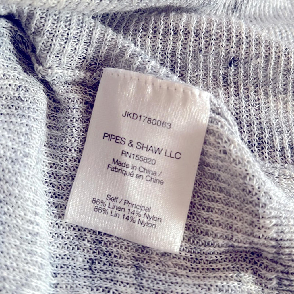Veronica Beard Kellen Crewneck Cap-Sleeve Knit Twist Front Sweater, Size L $250