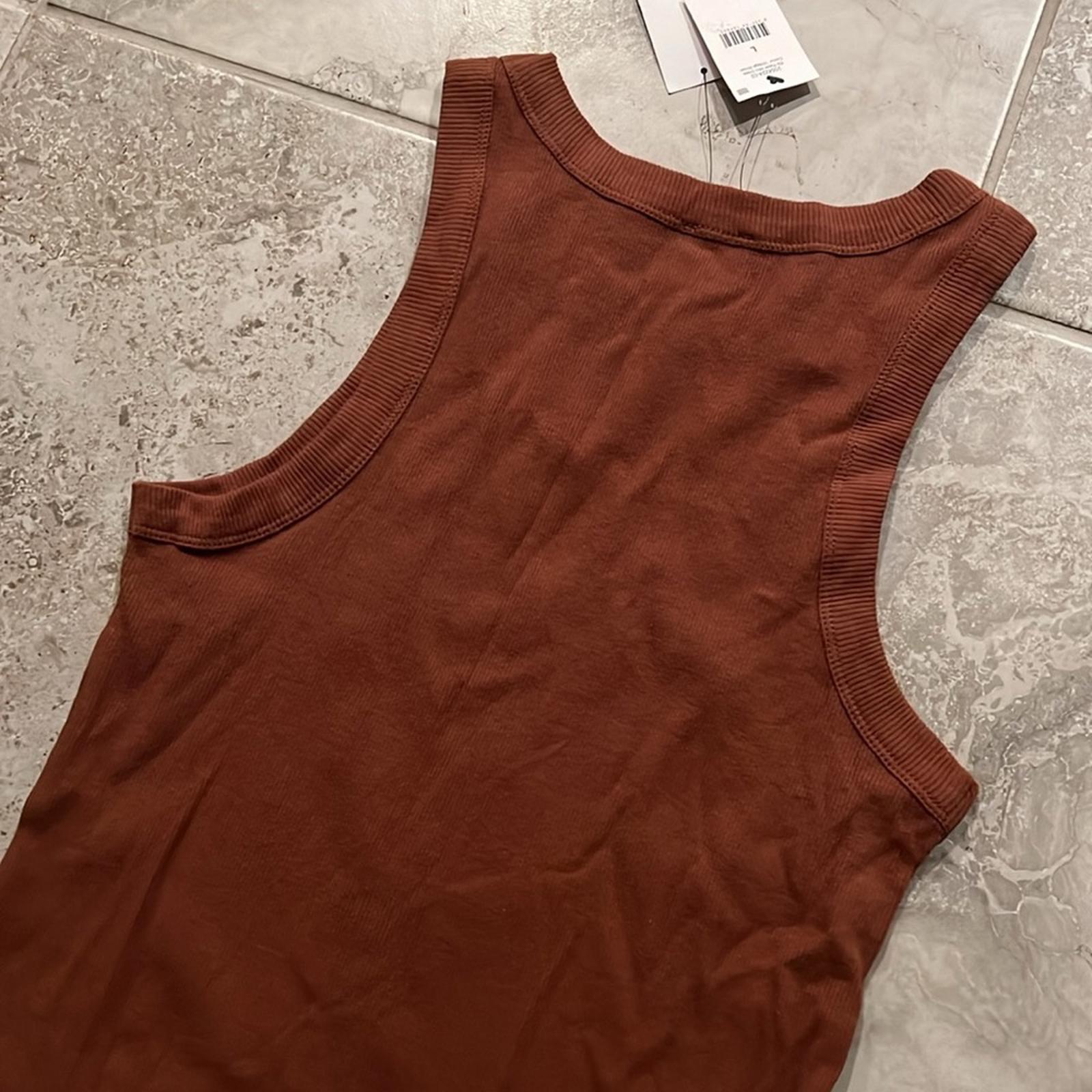 NWT Cotton-On Rib Racer Mini Dress, Vintage Brown Size L, New w/Tag Retail $35