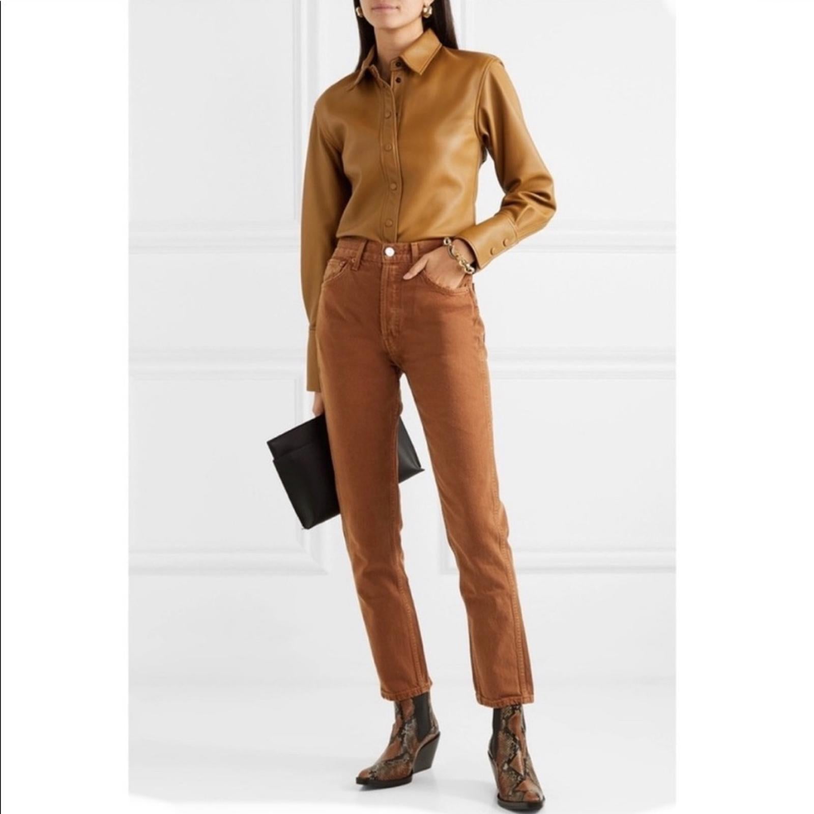 Re/Done Ultra High-Rise Stovepipe Jeans in Terracotta, Size 29 New w/Tag