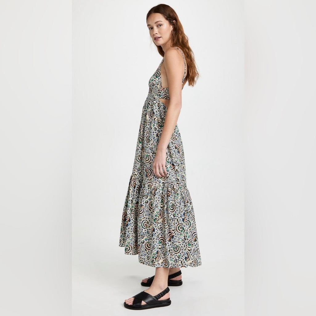 A.L.C. Rhodes Printed Open Back Maxi Dress, NWT, Size 4