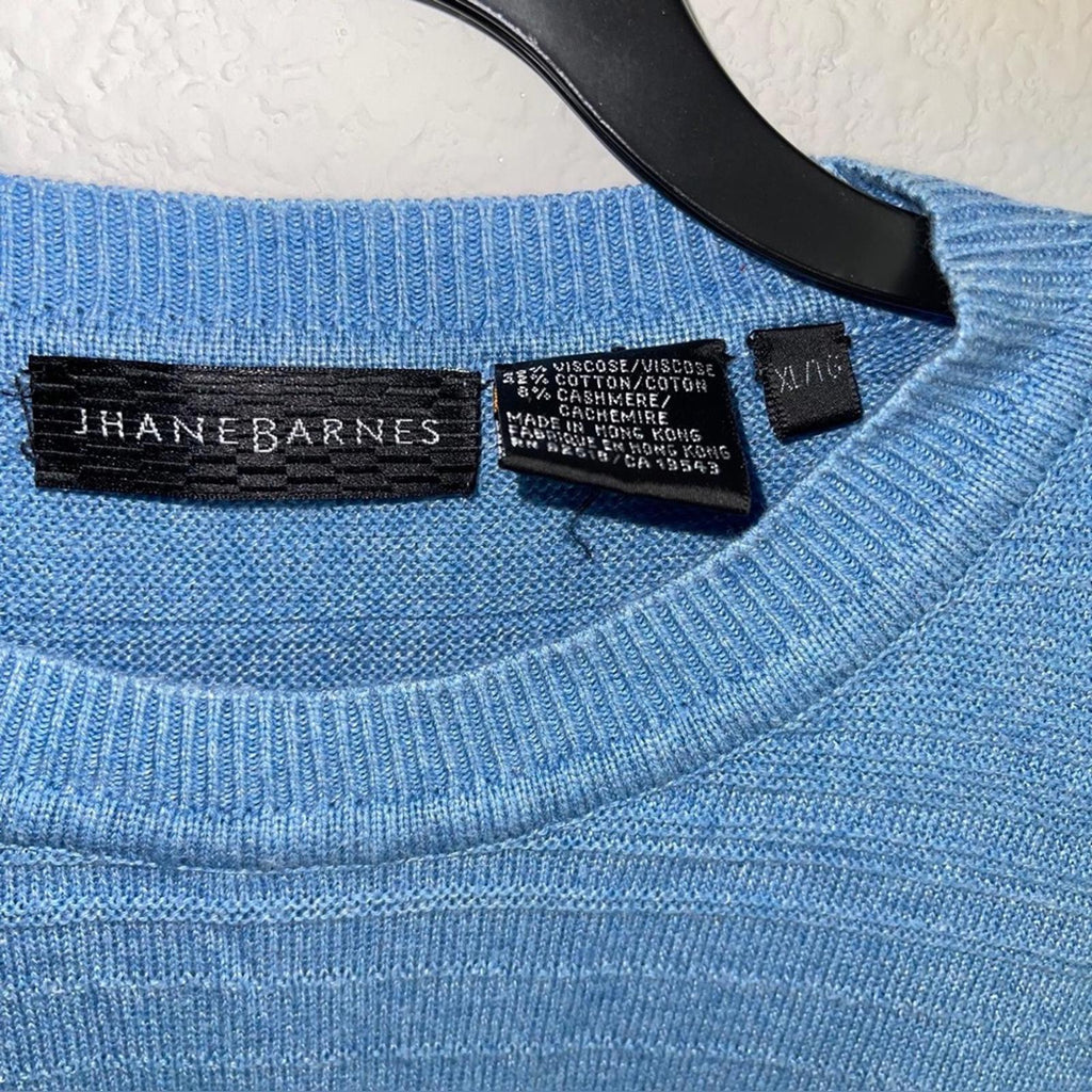 Jhane Barnes Cashmere Blend Sweater in Blue, Size XL