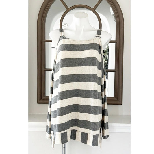 143 Story by Line Up Striped Sweater w/Dolman Sleeves, New, Size L