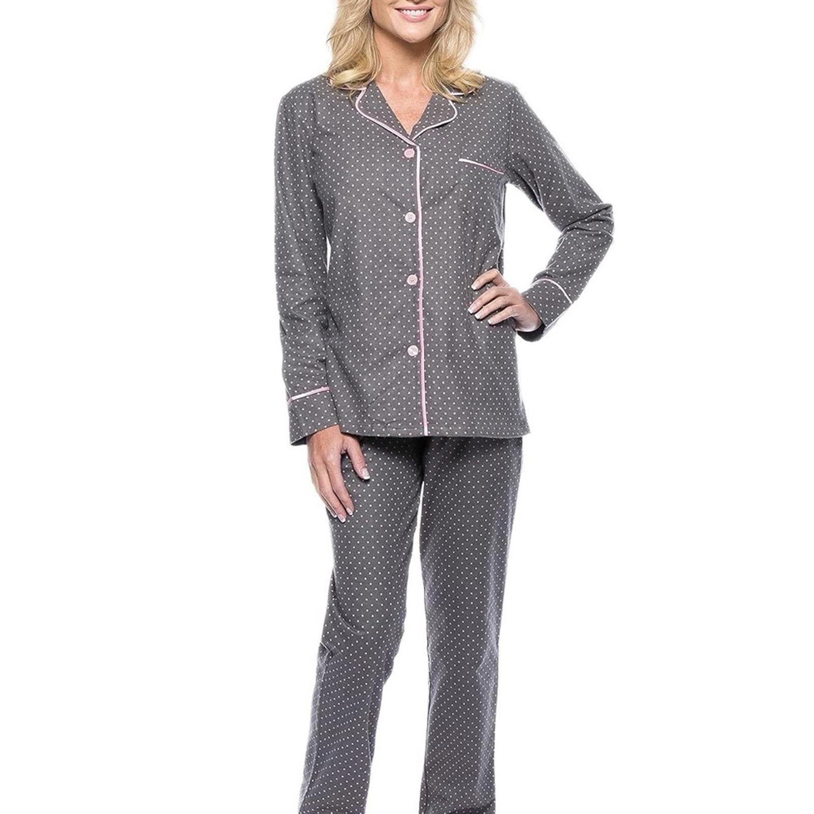 NWT Cozy Zoe Polka Dot Pajama 2-Piece Set in Silver/Gray Size M New w/Tag