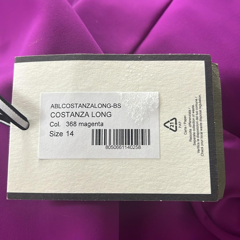 Chiara Boni Costanza Long One-Shoulder Gown in Magneta, Size US14 EU50 NWT $995