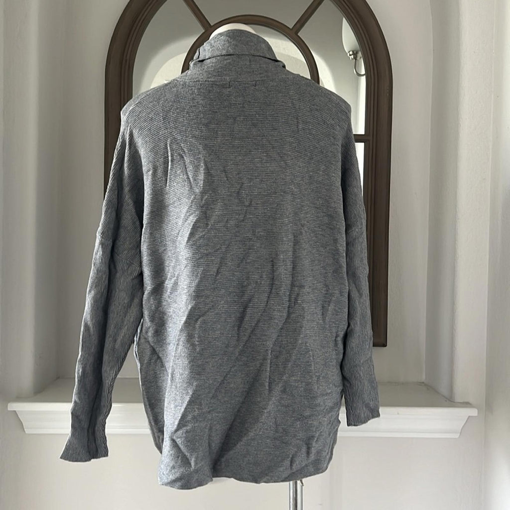 Cupio Mock Neck Knit Pullover Sweater in Heather Grey, Size XL New w/Tag