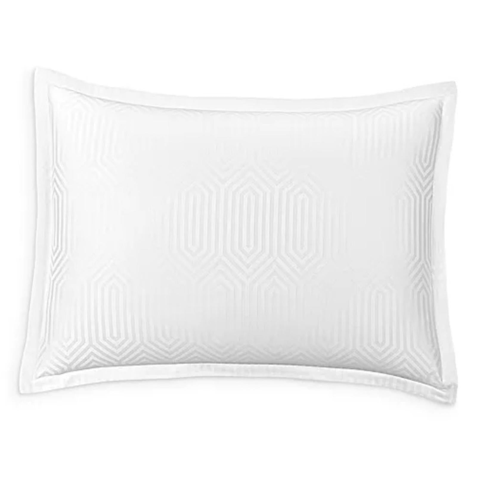 Hudson Park Collection Italian Tivoli Jacquard Standard Sham in White NWT $180