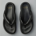 LITA by Ciara (Made in Italy) Lug Sole Thong Sandals, Black Size 42 EXCELLENT!