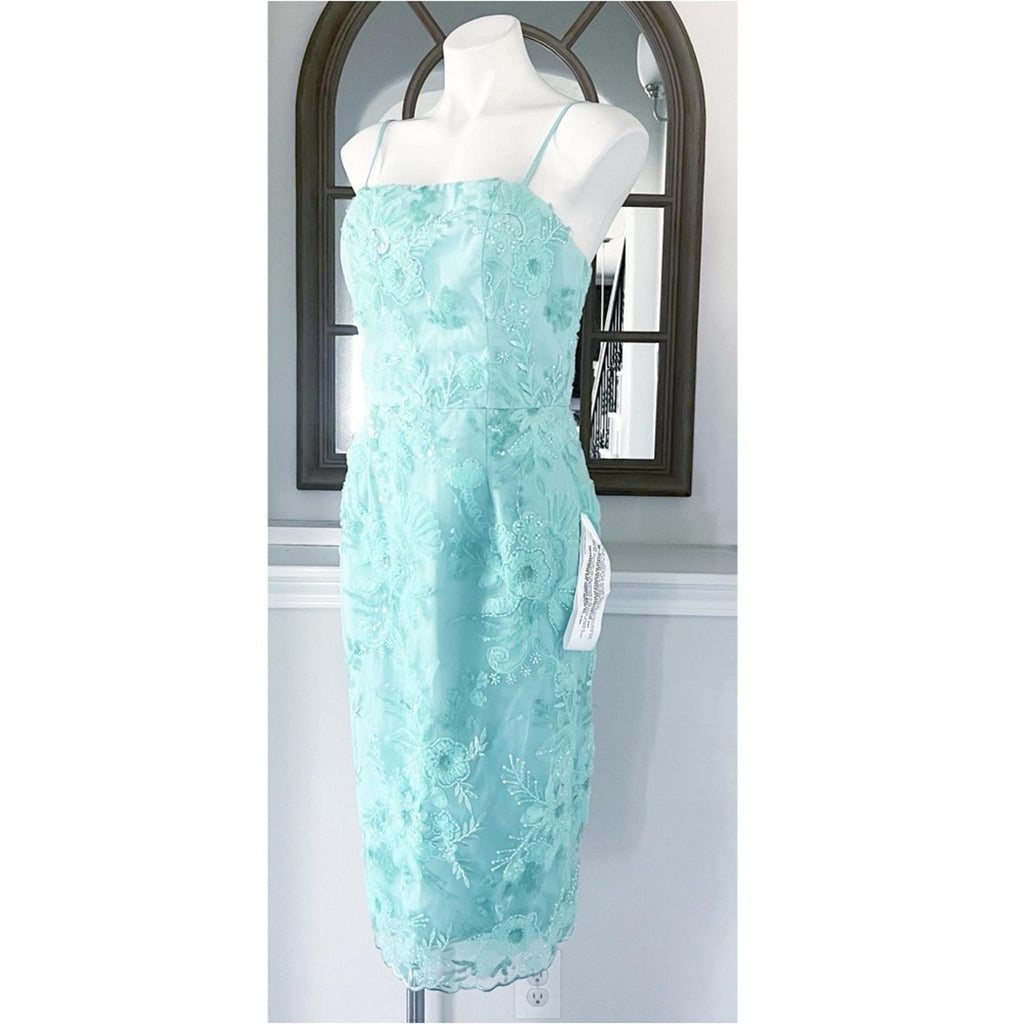 Dress the Population Josselyn Sequin Floral Body-con Dress, Mint Size M NWT $328