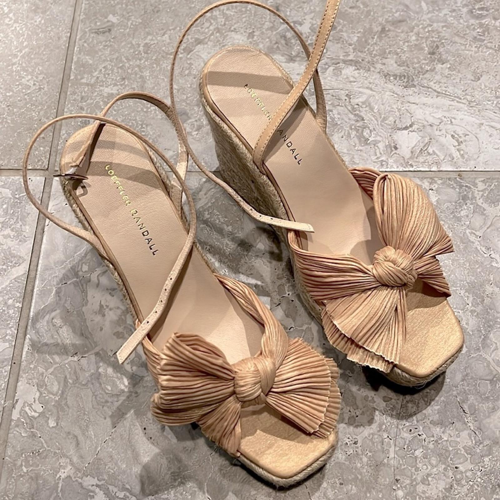 Loeffler Randall Peri Espadrille Wedge Sandals in Tan, Size 41/11 New in Box