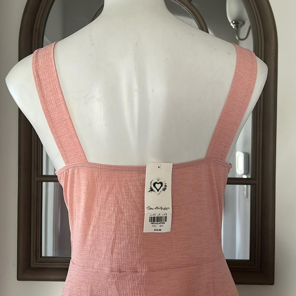 NEW Miss Selfridges Midi Dress in Pink, Size 8 New w/Tag