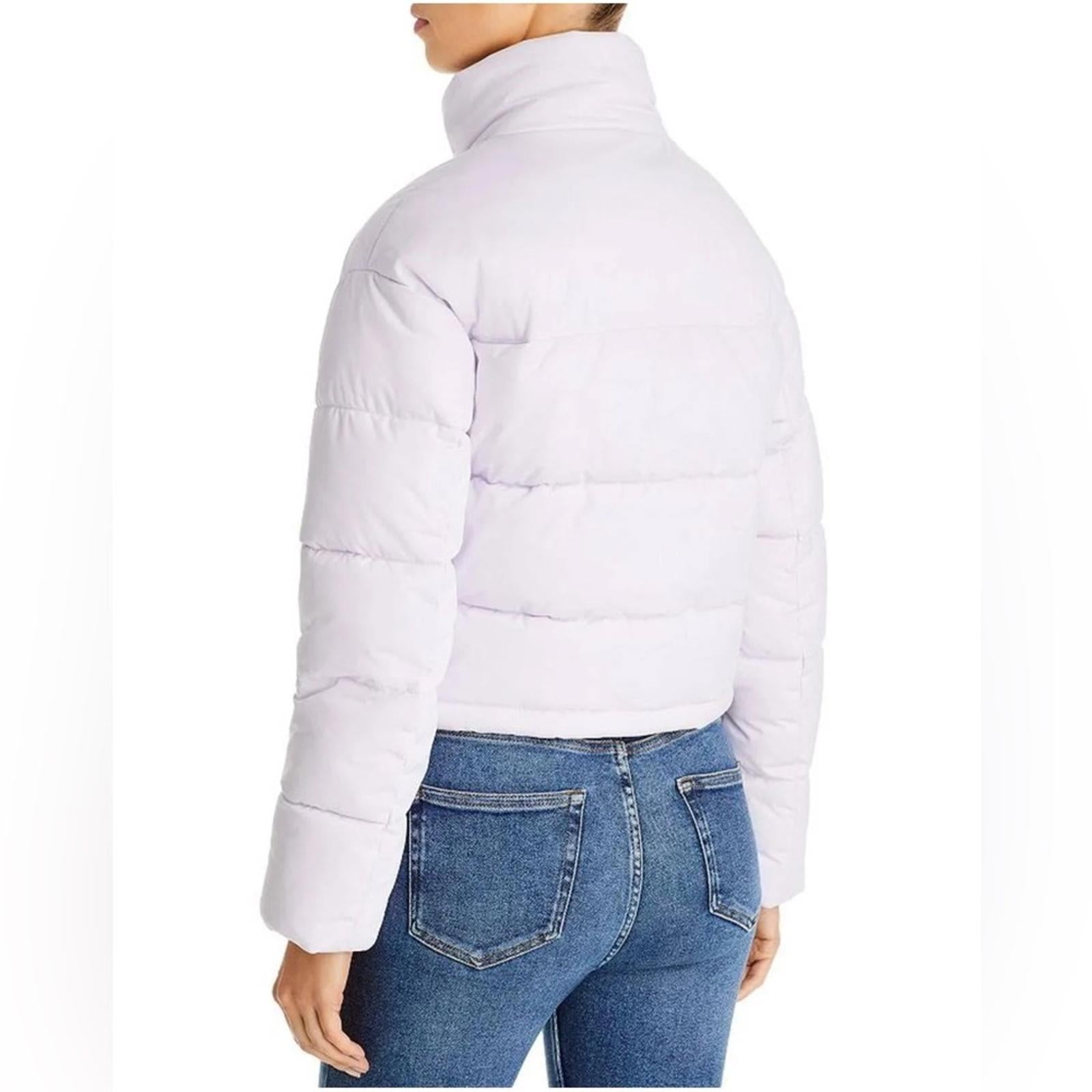 AQUA Quilted Cropped Puffer Jacket in Lilac, Size XS New w/Tag Retail $168